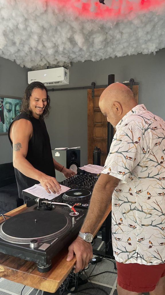 Student practicing beatmatching